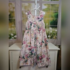 Vintage 80s/90s Floral Cottagecore Dress w/Pockets 100% Cotton House Dress M/L